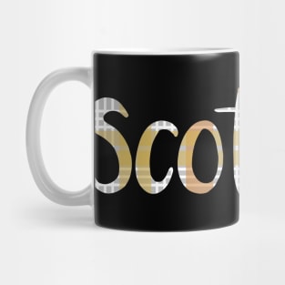 SCOTLAND, Metallic Tone Christmas Tartan Style Text Design Mug